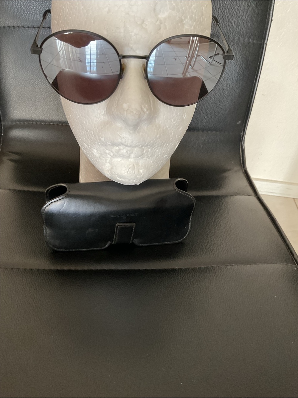 Saint Laurent Round Metal mirror Sunglasses with Black Case